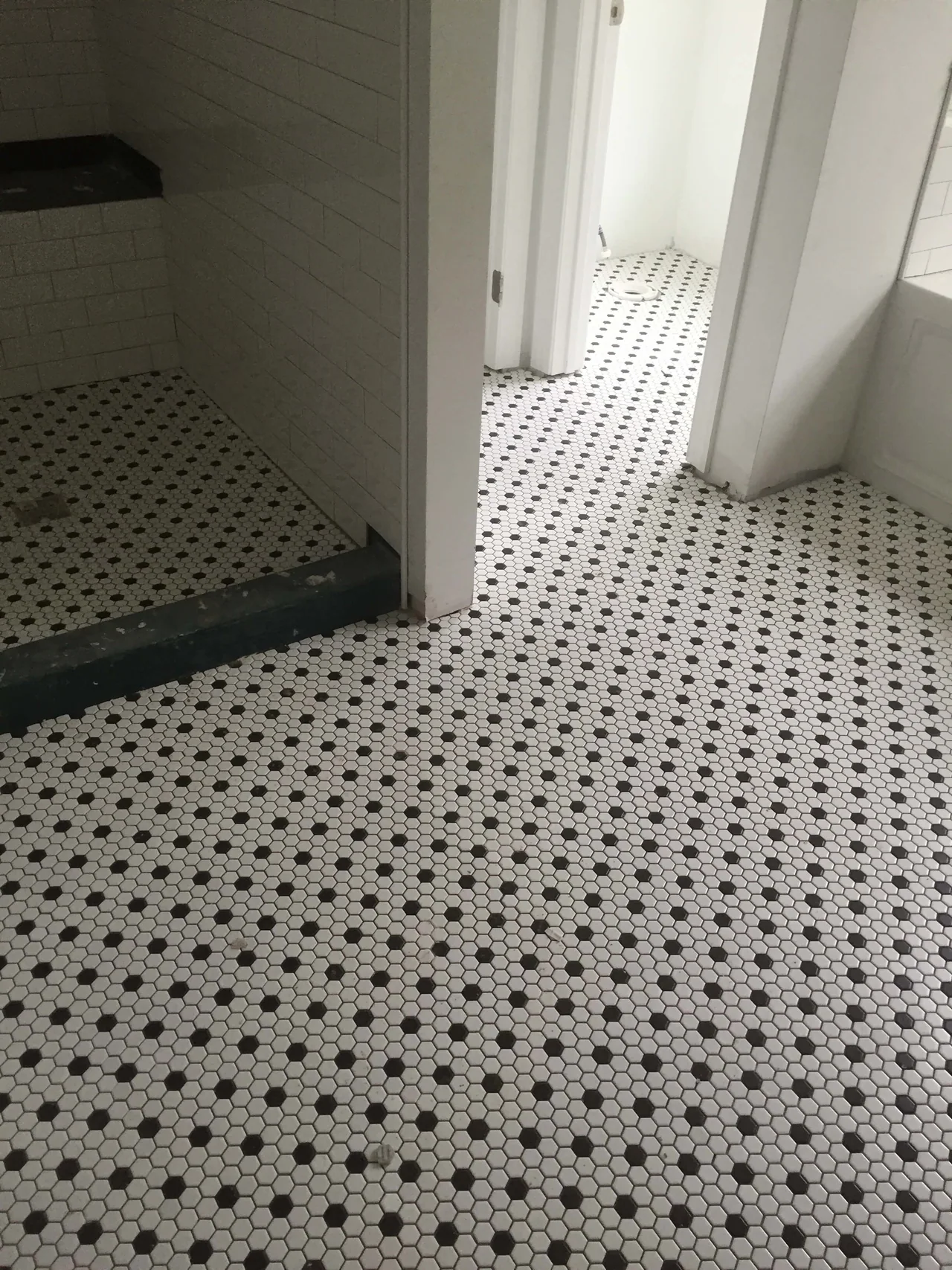 Bathroom remodeling project with modern finishes