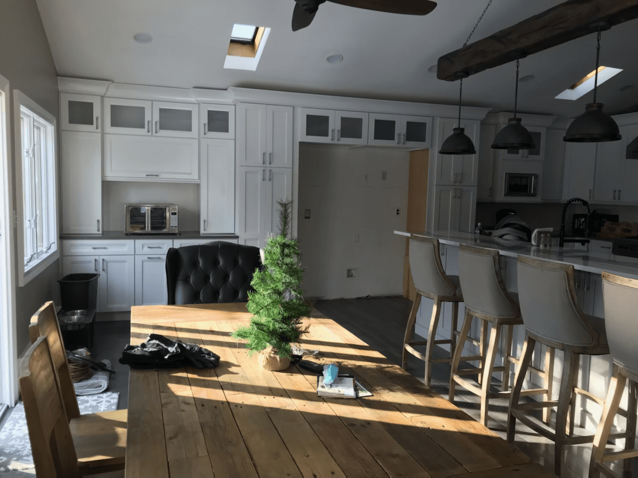 Modern kitchen remodeling with updated cabinetry and counters