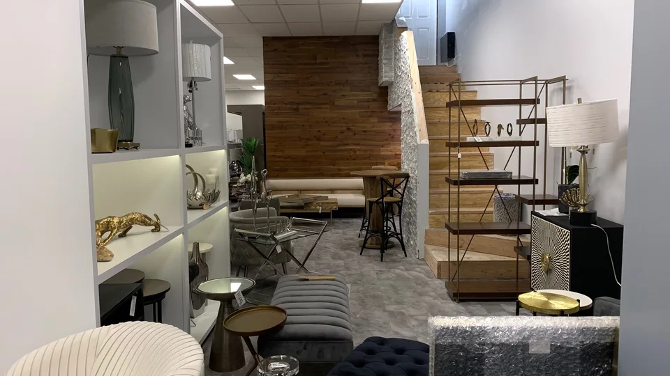 Commercial interior build-out with custom architectural finishes